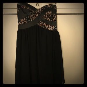 Nude and black cocktail dress